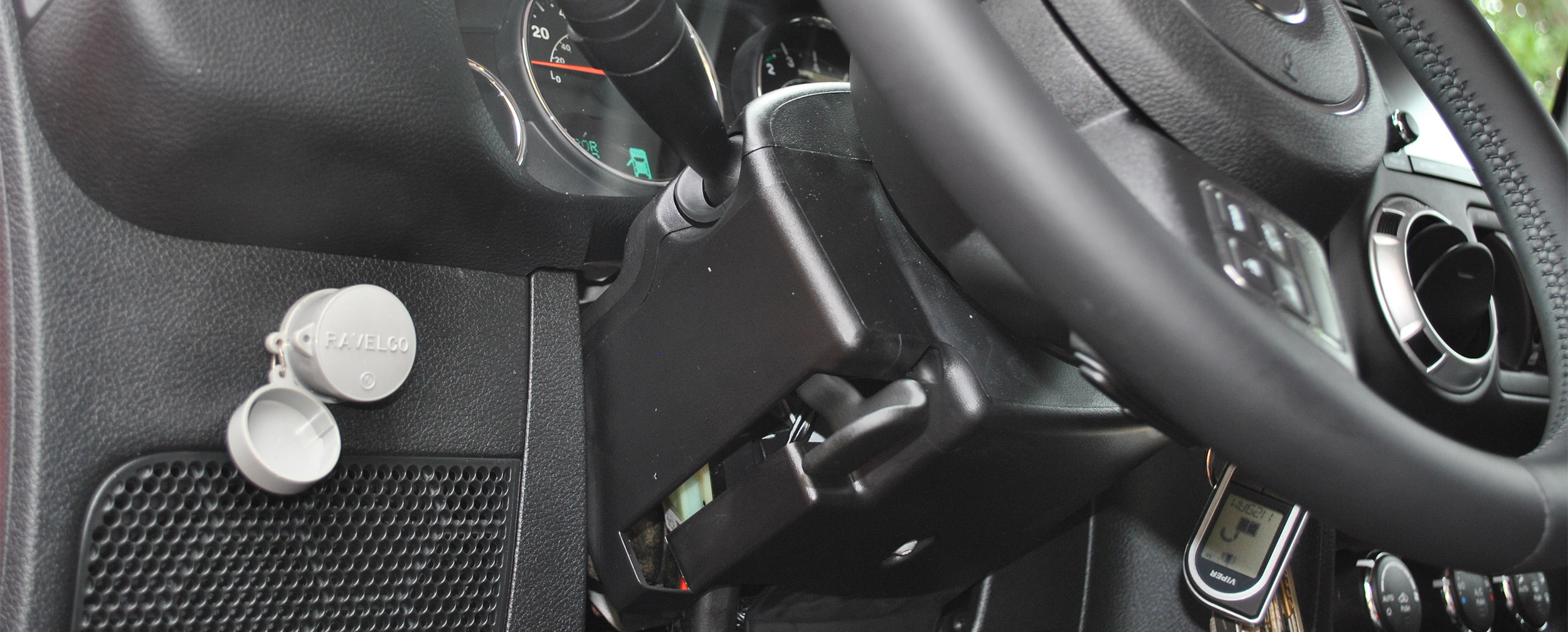 Ravelco installed in a vehicle dashboard
